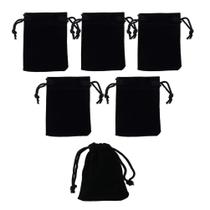 Bolsa de joias de veludo com cordão AKOAK 7x9cm preta 50 unidades