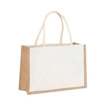 Bolsa De Juta Vintage Reutilizável, Feita À Mão, Bolsa De Compras De Linho Para Mulheres