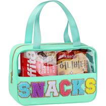 Bolsa de lanche TESAFNG Chenille Letter Clear, bolsa de maquiagem impermeável