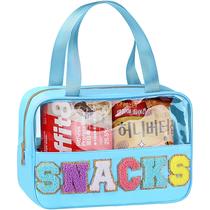 Bolsa de lanche TESAFNG Chenille Letter Clear, bolsa de maquiagem impermeável