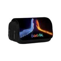 Bolsa de lápis Elementals Anime de poliéster impermeável de grande capacidade