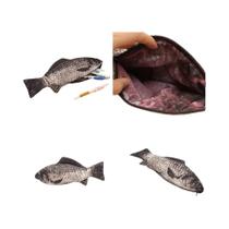 Bolsa de Lápis em Formato de Peixe Realista - Porta-Maquiagem e Canetas Bolsa de Lápis em Formato de Peixe Realista - Porta-Maquiagem e Canetas