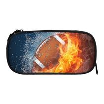 Bolsa de lápis Fire Rugby Lightning de poliéster de grande capacidade Bolsa de lápis Fire Rugby Lightning de poliéster de grande capacidade