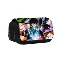 Bolsa de lápis My Heros Academias, estampada em dupla camada, desenho animado