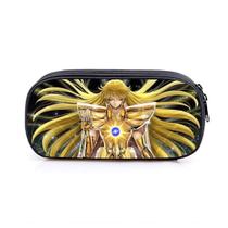 Bolsa de lápis Saints Seiyas Shakas de poliéster de grande capacidade