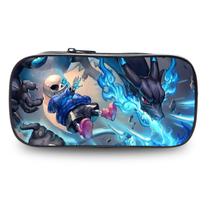 Bolsa de lápis Undertales Sans de poliéster de grande capacidade à prova d'água