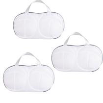 Bolsa de lavagem de sutiã, pacote com 3 unidades Fymlhomi Mesh com alça e zíper