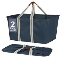 Bolsa de Lavanderia CleverMade LUXE - 50L (Pacote com 2) - Cores Navy Noir/Cream