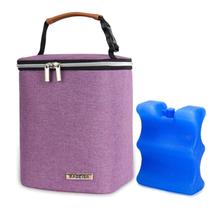 Bolsa de leite materno Cooler BABEYER com bolsa de gelo 19x17x23 cm roxa