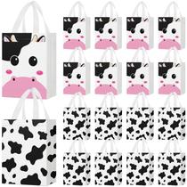 Bolsa de lembrancinhas de festa Locmeo Cow Print, não tecida, 24 unidades
