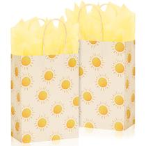 Bolsa de lembrancinhas Whaline Boho Sun com 20 lenços de papel amarelos Bolsa de lembrancinhas Whaline Boho Sun com 20 lenços de papel amarelos