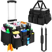 Bolsa de limpeza ZIOZERTT Large com carrinho e rodas preta