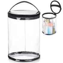 Bolsa de loção transparente Sanwuta Toiletry Cylinder impermeável preta Bolsa de loção transparente Sanwuta Toiletry Cylinder impermeável preta