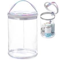 Bolsa de loção transparente Sanwuta Toiletry Cylinder Waterproof Silver