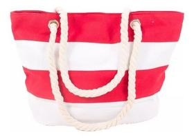 Bolsa De Lona C Alca De Corda Sacola De Praia Listrado