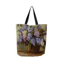 Bolsa De Lona Com Estampa De Flores, Reutilizável, Moderna, Multifuncional, Mochila De Compras
