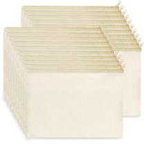 Bolsa de lona Koolmox Bulk com zíper, 20 unidades, 23,5 x 17,5 cm, bege