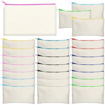 Bolsa de lona Legigo LG-DIY, pacote com 24 unidades, 21x13cm, bege com zíper Bolsa de lona Legigo LG-DIY, pacote com 24 unidades, 21x13cm, bege com zíper