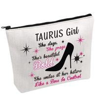 Bolsa de lona para maquiagem cosmética PWHAOO Zodiac Constellation Bolsa de lona para maquiagem cosmética PWHAOO Zodiac Constellation