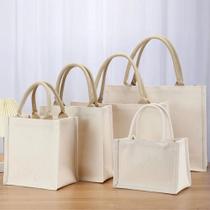 Bolsa De Lona Reutilizável Grande E Dobrável Em Bege Para Compras Diárias Bolsa De Lona Reutilizável Grande E Dobrável Em Bege Para Compras Diárias