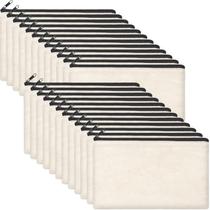 Bolsa de lona Zeedix Beige, 24 pacotes, bolsa de cosméticos 21 x 13 cm Bolsa de lona Zeedix Beige, 24 pacotes, bolsa de cosméticos 21 x 13 cm