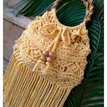 Bolsa de macramê boho chic personalizada praia
