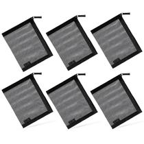 Bolsa de malha, bolsa de moedas, estojo cosmético Easyfun, 6 peças, preto