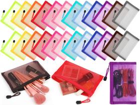 Bolsa de malha com zíper, bolsa de cosméticos Jexine, 24 unidades para mulheres