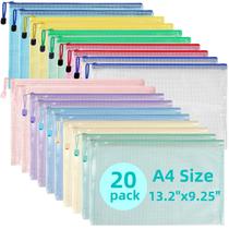 Bolsa de malha com zíper, bolsas com zíper, 20 unidades, com 10 cores Bolsa de malha com zíper, bolsas com zíper, 20 unidades, com 10 cores