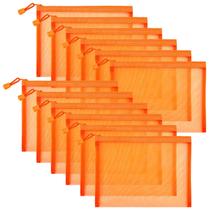 Bolsa de malha de nylon com zíper Sinzip A5 tamanho 25x18cm 12 unidades laranja Bolsa de malha de nylon com zíper Sinzip A5 tamanho 25x18cm 12 unidades laranja