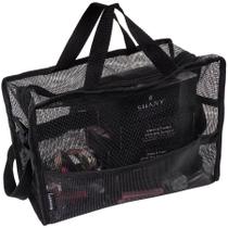 Bolsa de malha de viagem para ferramentas de maquiagem SHANY dobrável preta