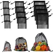 Bolsa de Malla con Cordón iMucci Negra 12 Piezas con Clips de Nylon