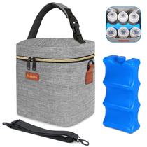 Bolsa de mamadeira Mancro Insulated Cooler 6 garrafas 270 mL cinza