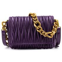 Bolsa de mão Bolsa tiracolo em material sintético roxo acolchoado