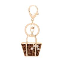 Bolsa de mão com estampa de leopardo em liga de strass 46g