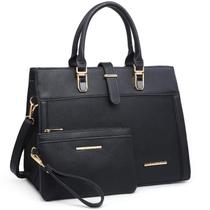 Bolsa de mão Dasein Flap-over Belt, bolsa de ombro preta Bolsa de mão Dasein Flap-over Belt, bolsa de ombro preta