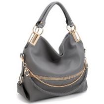 Bolsa de mão Dasein Vegan Leather Strass Hobo Tote Grey