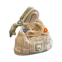 Bolsa De Mão De Designer Grande Capacidade Em Tricô Floral Bolsa De Praia Feminina De Verão Bolsa De Bolsa De Mão De Designer Grande Capacidade Em Tricô Floral Bolsa De Praia Feminina De Verão Bolsa De