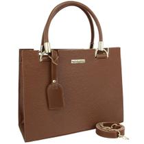 Bolsa De Mão E Ombro Moderna Feminina Elegante Com 2 Alças Marrom