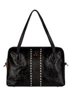 Bolsa de mão em couro croco Safira -
