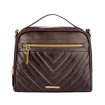 Bolsa de mão em couro Lara café Feminino Bolsa de mão em couro Lara café Feminino