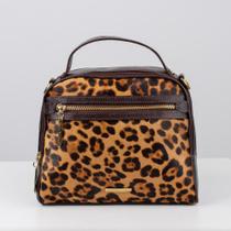 Bolsa de mão em couro Lara café onça Feminino