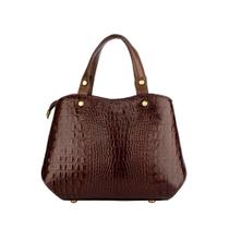 Bolsa de mão em couro Megan café Feminino