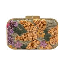 Bolsa De Mão Feminina De Palha Com Bordado Floral E Lantejoulas, Clutch Com Corrente Longa, Bolsa De