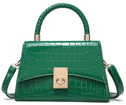 Bolsa de mão feminina JHVYF clássica pequena verde Bolsa de mão feminina JHVYF clássica pequena verde