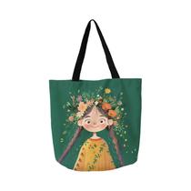 Bolsa De Mão Feminina Reutilizável, Fashion, Multifuncional, Tote Bag De Lona Impressa