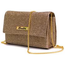 Bolsa de Mão Festa Balada Casamento Casual Clutch Brilho Alça Corrente