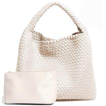 Bolsa de mão Geelyda Woven Sacola de grande capacidade branca