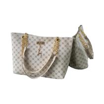 Bolsa De Mão Grande Em Couro Macio Para Presbiopia Feminina Com Acessórios Suspensos Bolsa De Ombro