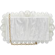 Bolsa de Mão LADIHAB - Embreagem Acrílica com Pérolas para Mulheres